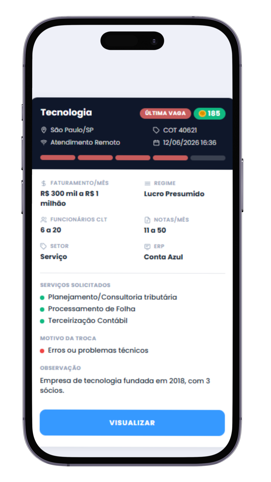 Oportunidade de cotação-contabilidade 5